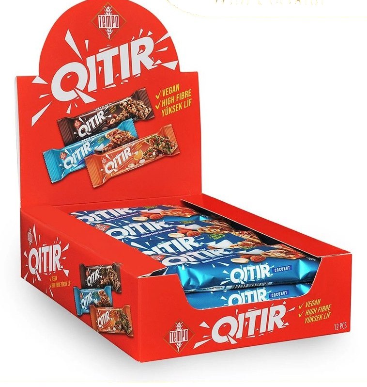 Qıtır Hindistan Cevizli Kuruyemişli Bar 30 g X 12 Adet